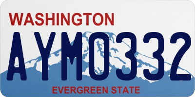 WA license plate AYM0332