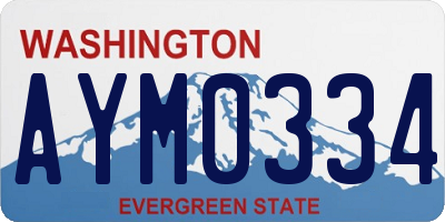 WA license plate AYM0334