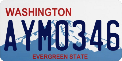 WA license plate AYM0346
