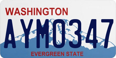 WA license plate AYM0347