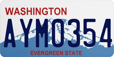 WA license plate AYM0354