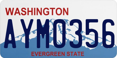 WA license plate AYM0356