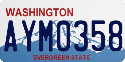 WA license plate AYM0358
