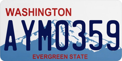 WA license plate AYM0359
