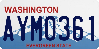 WA license plate AYM0361