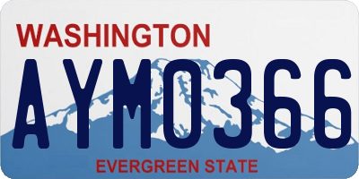 WA license plate AYM0366