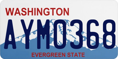 WA license plate AYM0368