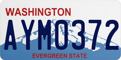 WA license plate AYM0372