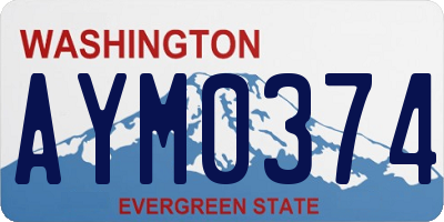WA license plate AYM0374