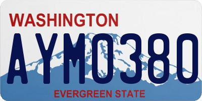 WA license plate AYM0380