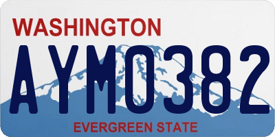 WA license plate AYM0382