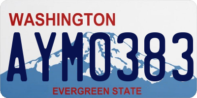 WA license plate AYM0383