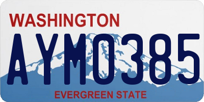 WA license plate AYM0385