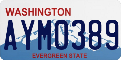 WA license plate AYM0389