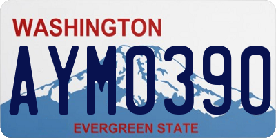 WA license plate AYM0390