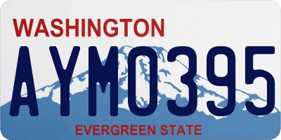 WA license plate AYM0395