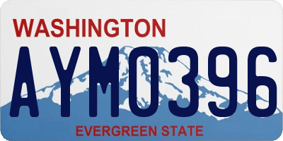 WA license plate AYM0396