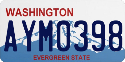 WA license plate AYM0398