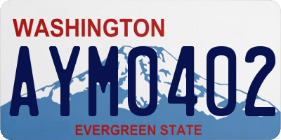 WA license plate AYM0402