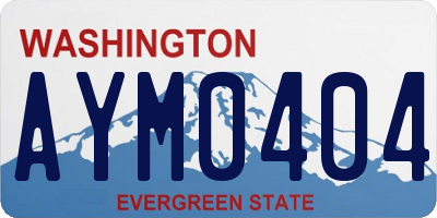 WA license plate AYM0404