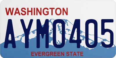 WA license plate AYM0405