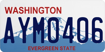 WA license plate AYM0406
