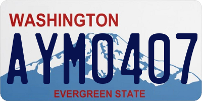 WA license plate AYM0407