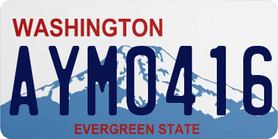 WA license plate AYM0416