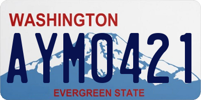WA license plate AYM0421