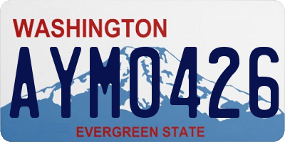 WA license plate AYM0426
