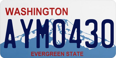 WA license plate AYM0430