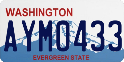 WA license plate AYM0433