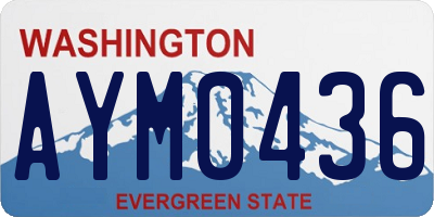 WA license plate AYM0436