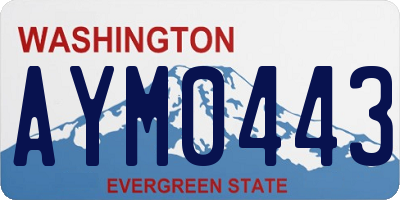 WA license plate AYM0443