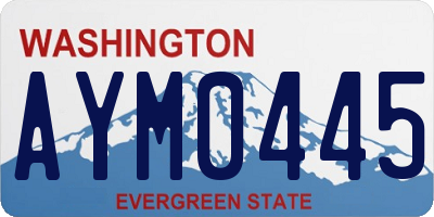 WA license plate AYM0445