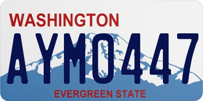 WA license plate AYM0447