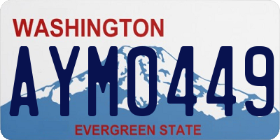WA license plate AYM0449