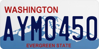 WA license plate AYM0450