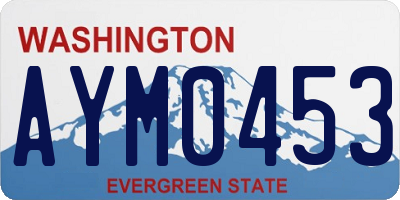 WA license plate AYM0453