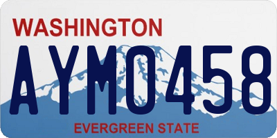 WA license plate AYM0458