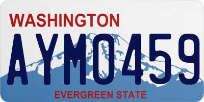 WA license plate AYM0459