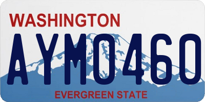 WA license plate AYM0460