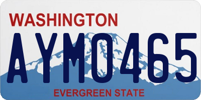 WA license plate AYM0465