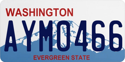 WA license plate AYM0466
