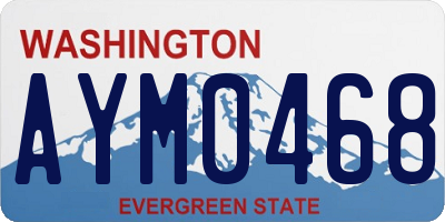WA license plate AYM0468