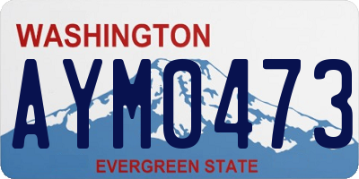 WA license plate AYM0473