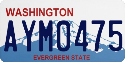 WA license plate AYM0475