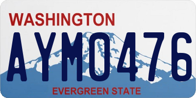 WA license plate AYM0476
