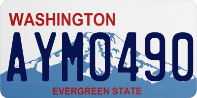 WA license plate AYM0490