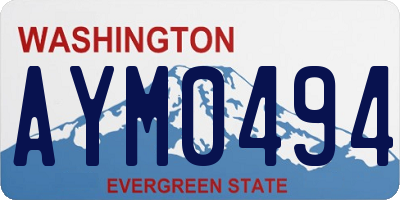 WA license plate AYM0494